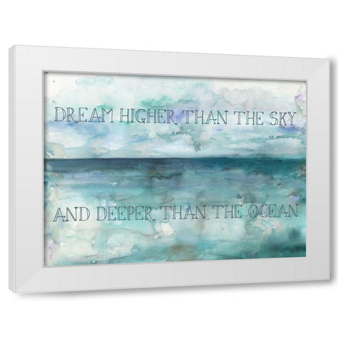 Dream Higher Landscape White Modern Wood Framed Art Print by Tre Sorelle Studios