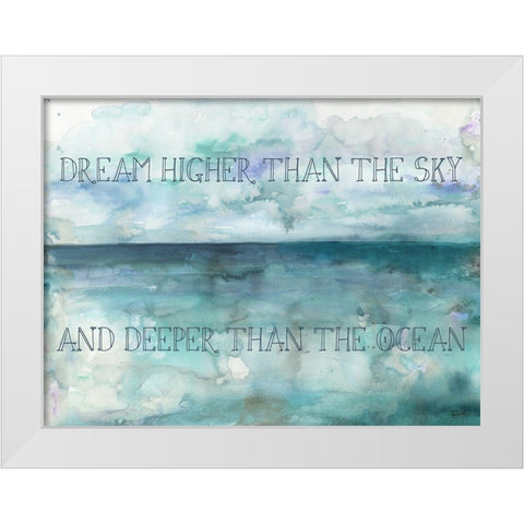 Dream Higher Landscape White Modern Wood Framed Art Print by Tre Sorelle Studios