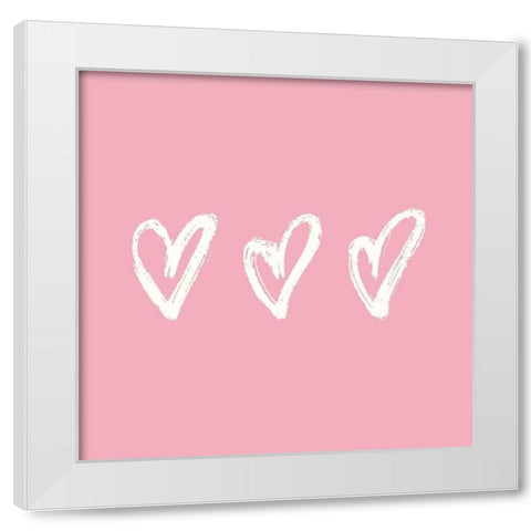 Love and Hearts Scribble II White Modern Wood Framed Art Print by Noonday Design