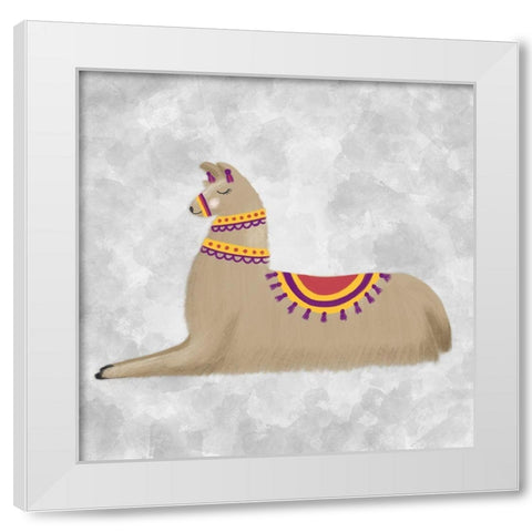 Lovely Llama II White Modern Wood Framed Art Print by Noonday Design