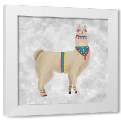 Lovely Llama III White Modern Wood Framed Art Print by Noonday Design