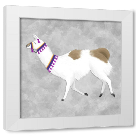 Lovely Llama IV White Modern Wood Framed Art Print by Noonday Design