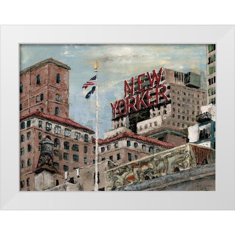 New Yorker White Modern Wood Framed Art Print by Cusson, Marie Elaine