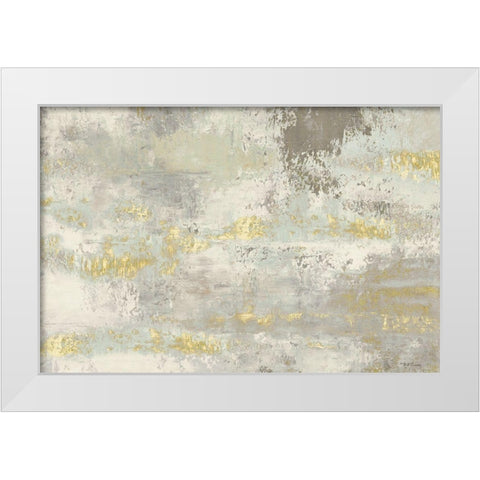 Blooming Day Golden Grey White Modern Wood Framed Art Print by Cusson, Marie Elaine