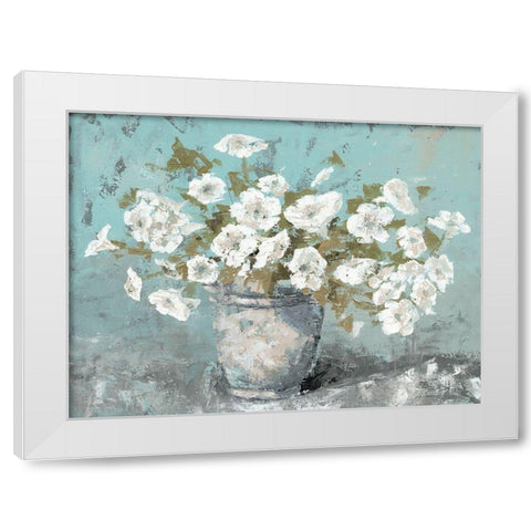 Morning Blossom Still Life White Modern Wood Framed Art Print by Cusson, Marie Elaine