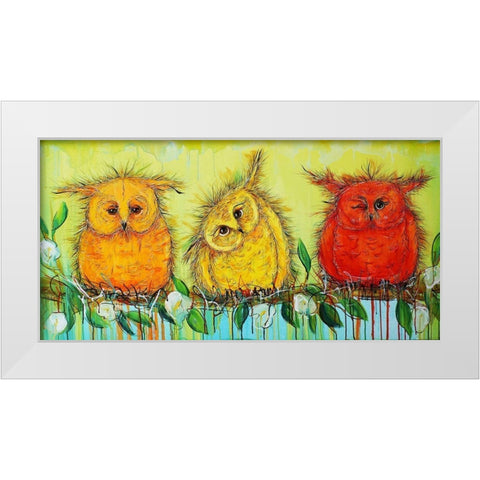 Siblings White Modern Wood Framed Art Print by Evenson, Karrie