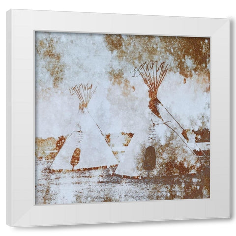 Textured Tipis White Modern Wood Framed Art Print by Tyrrell, Lu Anne