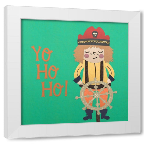Ahoy Matey III White Modern Wood Framed Art Print by Noonday Design