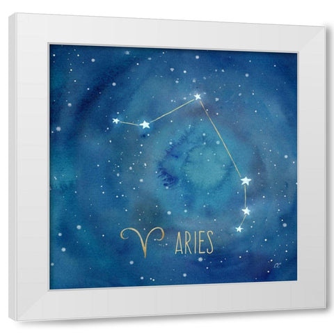 Star Sign Aries White Modern Wood Framed Art Print by Coulter, Cynthia