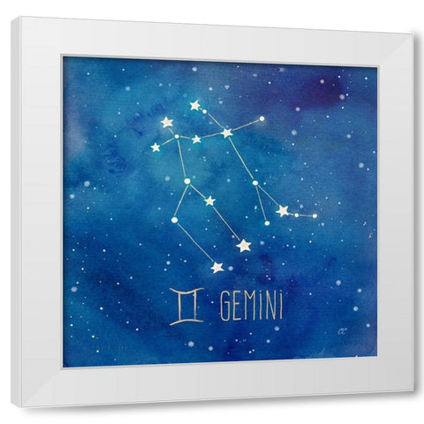 Star Sign Gemini White Modern Wood Framed Art Print by Coulter, Cynthia