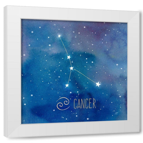 Star Sign Cancer White Modern Wood Framed Art Print by Coulter, Cynthia