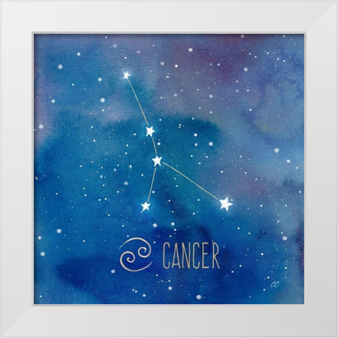 Star Sign Cancer White Modern Wood Framed Art Print by Coulter, Cynthia