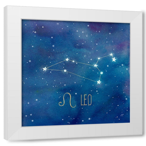 Star Sign Leo White Modern Wood Framed Art Print by Coulter, Cynthia