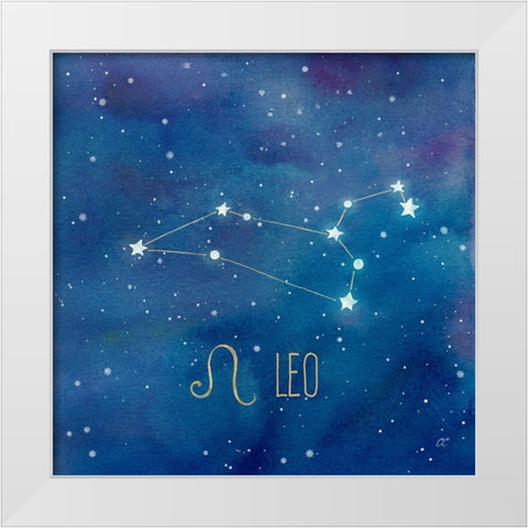 Star Sign Leo White Modern Wood Framed Art Print by Coulter, Cynthia