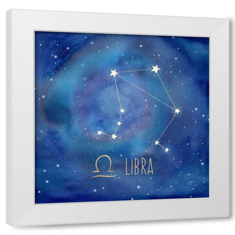 Star Sign Libra White Modern Wood Framed Art Print by Coulter, Cynthia
