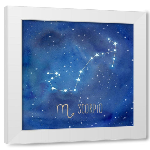 Star Sign Scorpio White Modern Wood Framed Art Print by Coulter, Cynthia