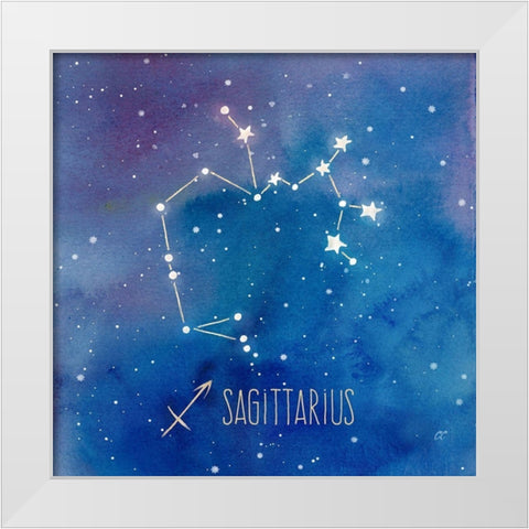 Star Sign Sagittarius White Modern Wood Framed Art Print by Coulter, Cynthia