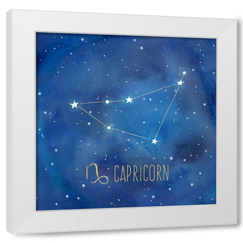 Star Sign Capricorn White Modern Wood Framed Art Print by Coulter, Cynthia