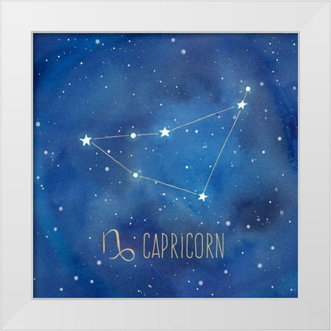 Star Sign Capricorn White Modern Wood Framed Art Print by Coulter, Cynthia