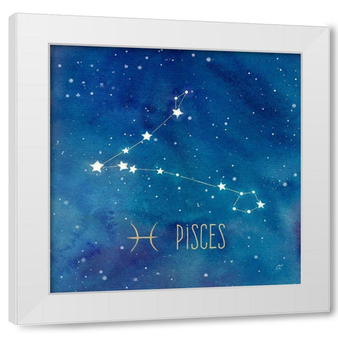 Star Sign Pisces White Modern Wood Framed Art Print by Coulter, Cynthia