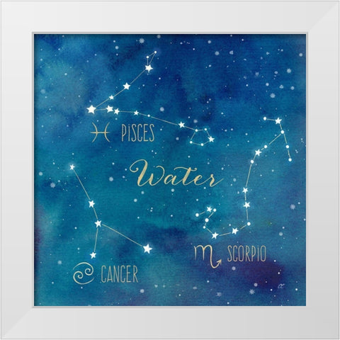 Star Sign Water White Modern Wood Framed Art Print by Coulter, Cynthia