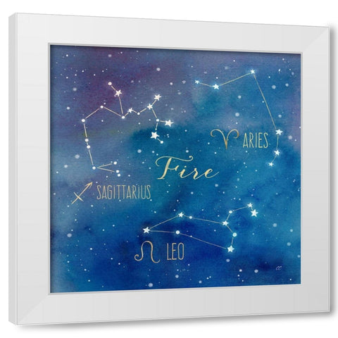 Star Sign Fire White Modern Wood Framed Art Print by Coulter, Cynthia