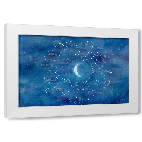 Star Sign with Moon Landscape White Modern Wood Framed Art Print by Coulter, Cynthia
