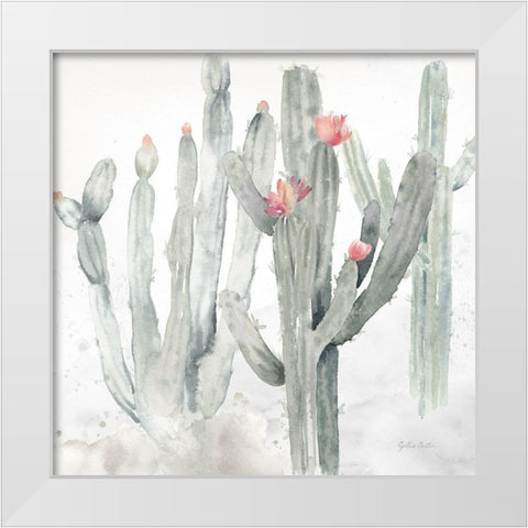 Cactus Garden Gray Blush II White Modern Wood Framed Art Print by Coulter, Cynthia