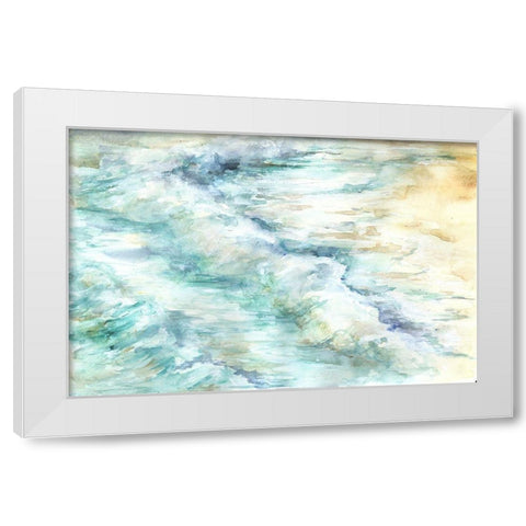 Ocean Waves Landscape White Modern Wood Framed Art Print by Tre Sorelle Studios