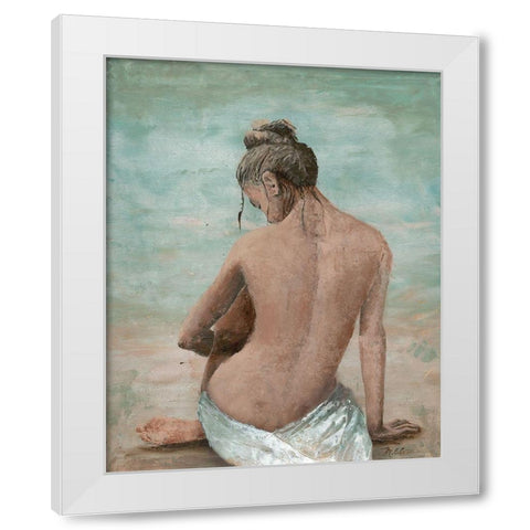 Study of a Woman I (head left) White Modern Wood Framed Art Print by Cusson, Marie Elaine