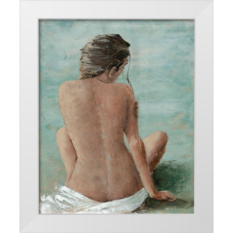 Study of a Woman II (head right) White Modern Wood Framed Art Print by Cusson, Marie Elaine