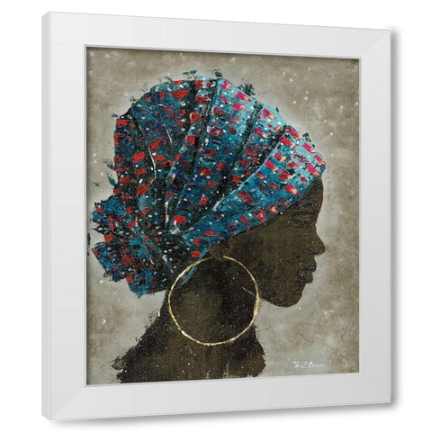 Profile of a Woman I (gold hoop) White Modern Wood Framed Art Print by Cusson, Marie Elaine