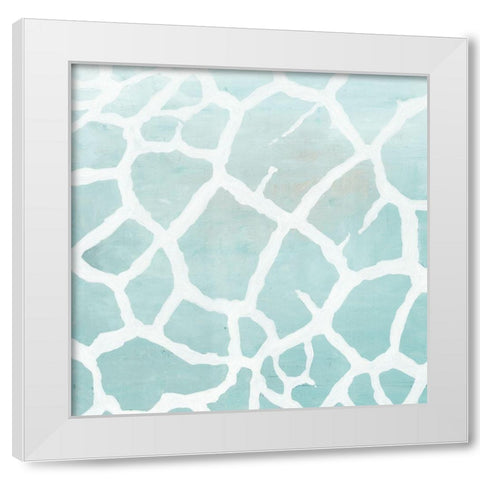 Soft Animal Prints Blue Giraffe White Modern Wood Framed Art Print by Cusson, Marie Elaine