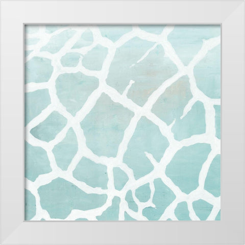 Soft Animal Prints Blue Giraffe White Modern Wood Framed Art Print by Cusson, Marie Elaine