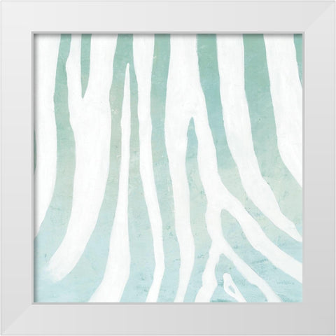 Soft Animal Prints Blue Zebra White Modern Wood Framed Art Print by Cusson, Marie Elaine