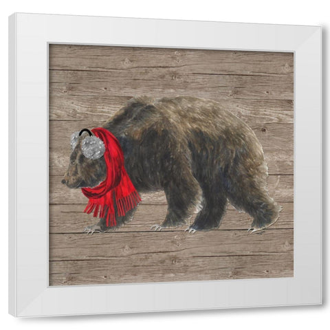 Warm in the Wilderness Bear White Modern Wood Framed Art Print by Reed, Tara