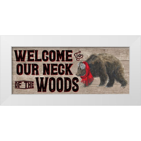 Warm in the Wilderness Welcome Sign White Modern Wood Framed Art Print by Reed, Tara
