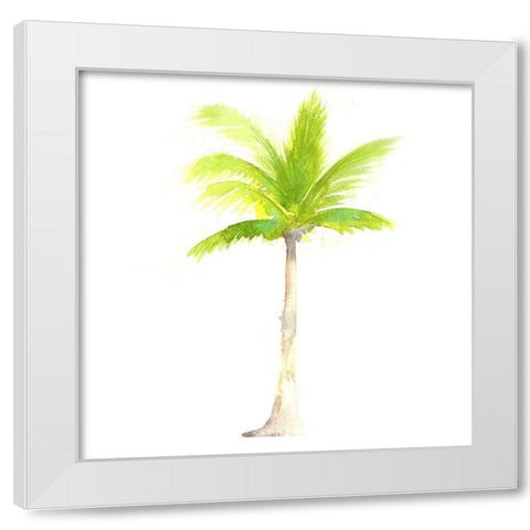 Tropical Icons Palm Tree White Modern Wood Framed Art Print by Northern Lights