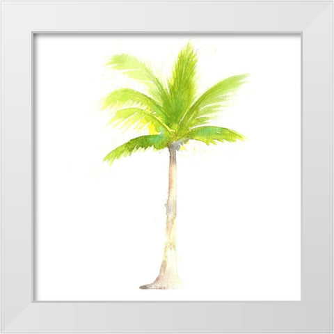 Tropical Icons Palm Tree White Modern Wood Framed Art Print by Northern Lights