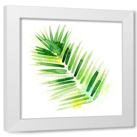 Tropical Icons Palm Frond White Modern Wood Framed Art Print by Northern Lights