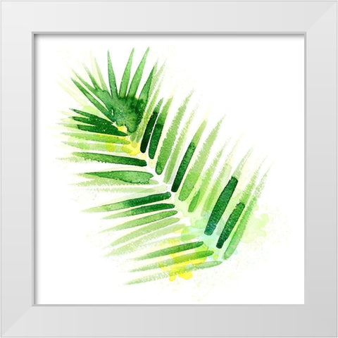 Tropical Icons Palm Frond White Modern Wood Framed Art Print by Northern Lights