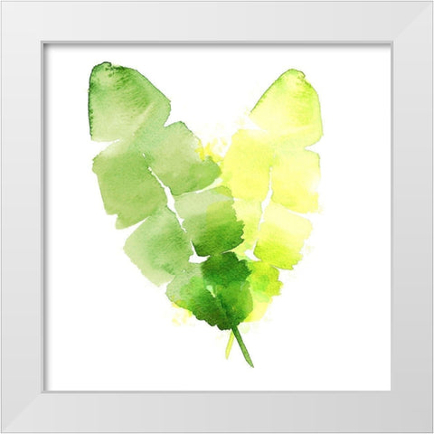 Tropical Icons Banana Leaf White Modern Wood Framed Art Print by Northern Lights