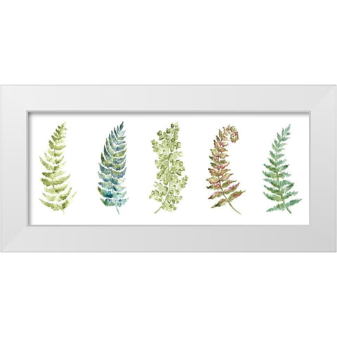 Botanical Ferns Panel White Modern Wood Framed Art Print by Tre Sorelle Studios