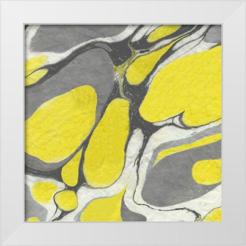 Yellow and Gray Marble II White Modern Wood Framed Art Print by Green, Nancy