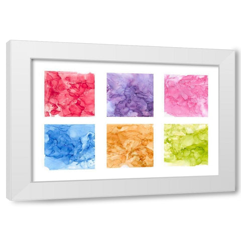 Bright Mineral Abstracts 6up White Modern Wood Framed Art Print by Reed, Tara