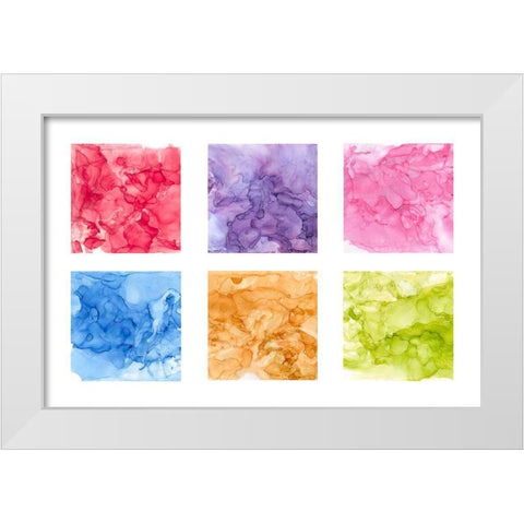 Bright Mineral Abstracts 6up White Modern Wood Framed Art Print by Reed, Tara