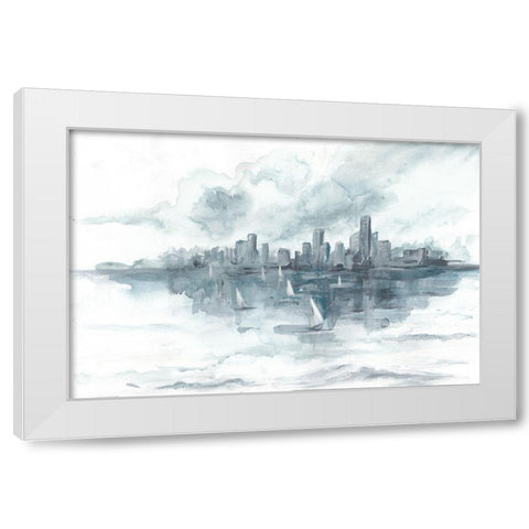 City Views  White Modern Wood Framed Art Print by Tre Sorelle Studios