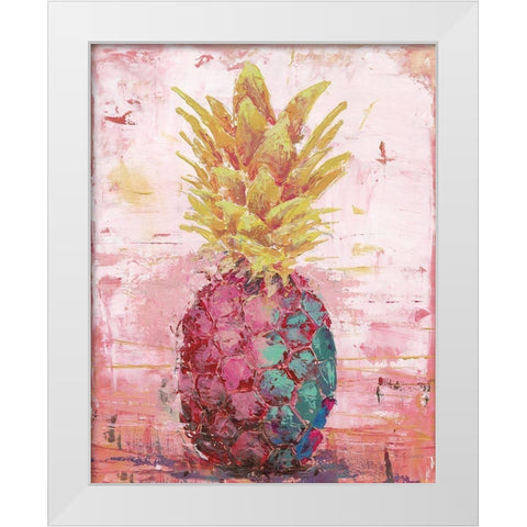 Painted Pineapple I White Modern Wood Framed Art Print by Cusson, Marie-Elaine