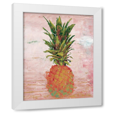 Painted Pineapple II White Modern Wood Framed Art Print by Cusson, Marie-Elaine