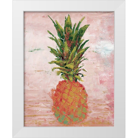 Painted Pineapple II White Modern Wood Framed Art Print by Cusson, Marie-Elaine